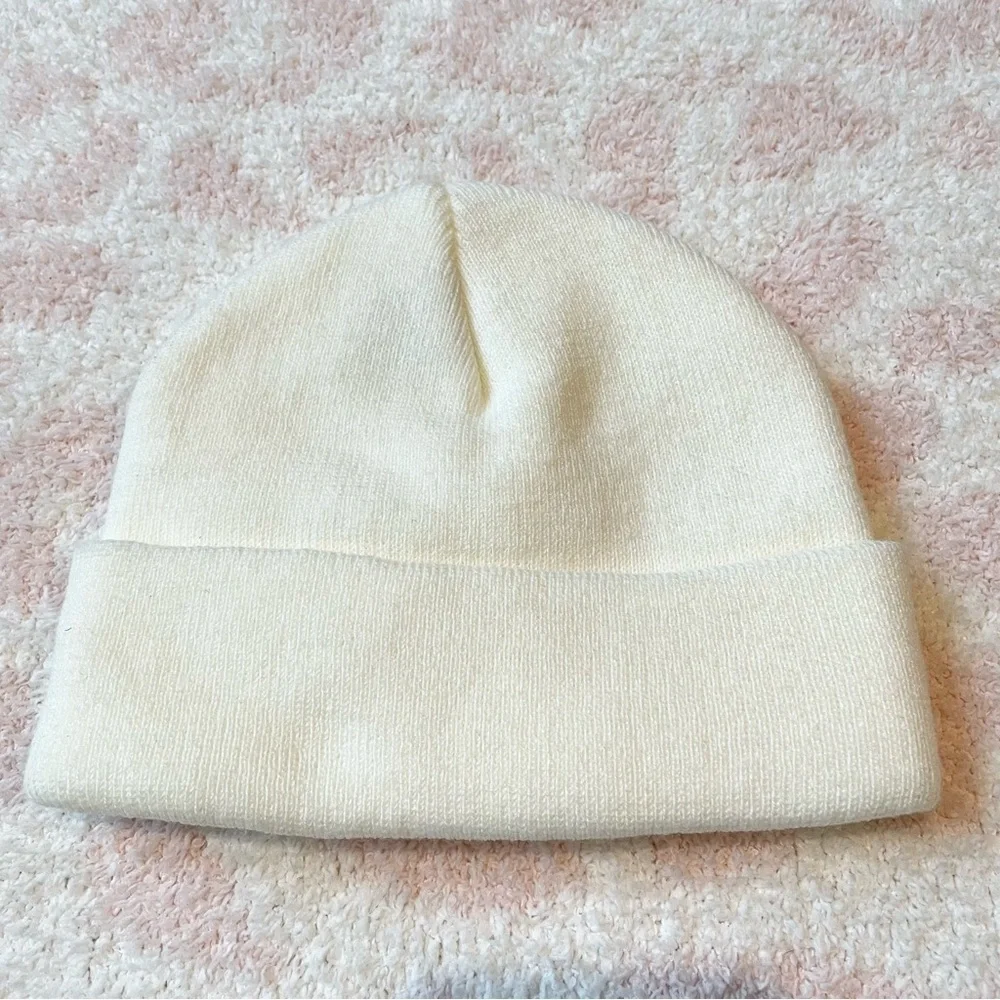 C.C. Baby Classic Oversized Logo Beanie Hat in Ivory NWOT